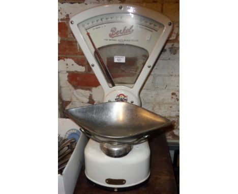A Berkel enamelled sweet shop scales to weigh up to 1lb
