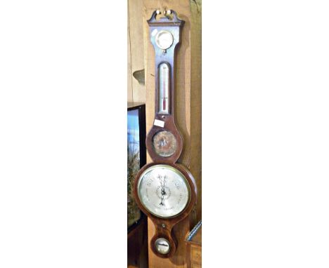 19th c. mahogany banjo barometer
