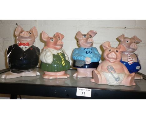 Wade Nat West piggy bank family of five figures