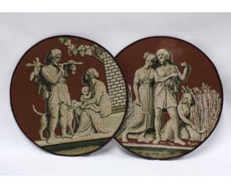 Four circular tapestry panels, 58cm diameter, (4) 