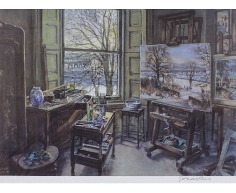 James McIntosh Patrick (1907-1998), Limited edition lithograph 336/495, Artists studio in Dundee, pencil signed, 14" x 20", f