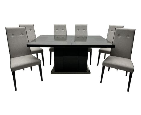 Alf Italia Monte Carlo - rectangular dining table, high gloss finish, pull-out action extending top with folding leaf (160cm 