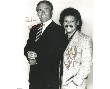 Tommy Cannon and Bobby Ball double signed 10 x 8 b/w portrait photo. They were known collectively as comedy act Cannon and Ba