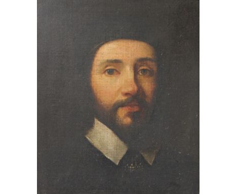 19th century British SchoolHead and shoulders portrait of a gentlemanOil on canvasTogether with a collection of portrait base