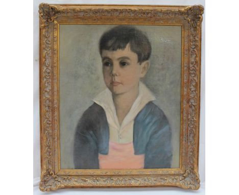 Edda Baronin von Wedel (born 1867)Head and shoulders portrait of a young boyOil on canvasSigned46 x 38cm   CONDITION REPORT: 