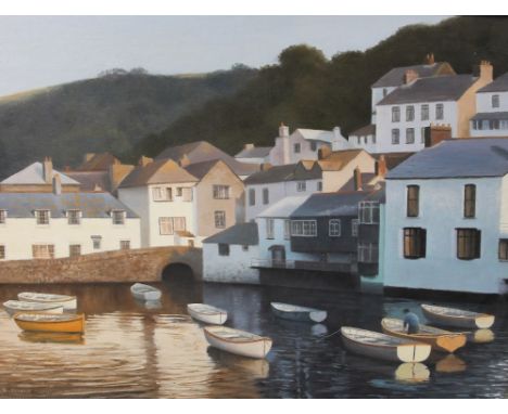R Pethick WilliamsA harbour sceneOil on board Together with a coastal oil painting and a print