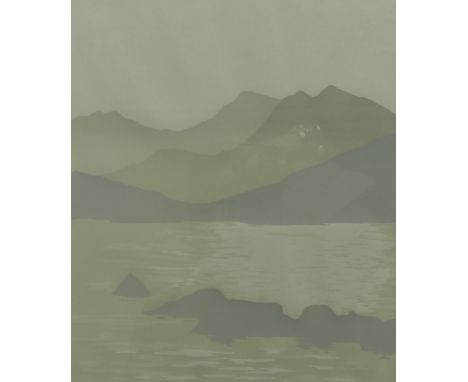 After Gwyn Roberts A mountainous landscape A limited edition print No.8/60 Signed in pencil to the margin 30 x 26cm