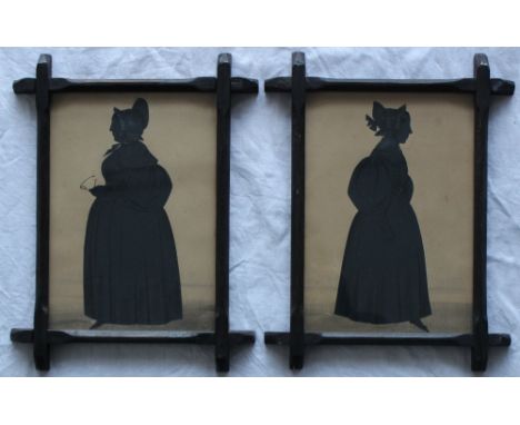 19th century British SchoolFull length portrait of a ladyA silhouetteWatercolour22.5 x 16cm