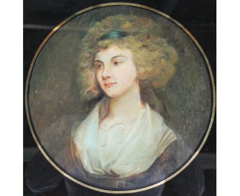 19th century British SchoolHead and shoulders portrait of a ladyOil on paperTogether with a large collection of decorative pi