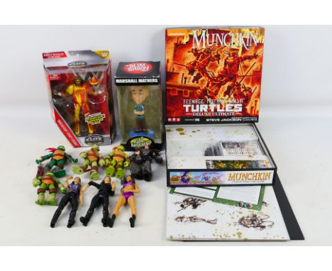 Playmates - Jakks Pacific - Neca - Others - A mixed group of boxed and unboxed action figures mainly TMNT & WWE together with