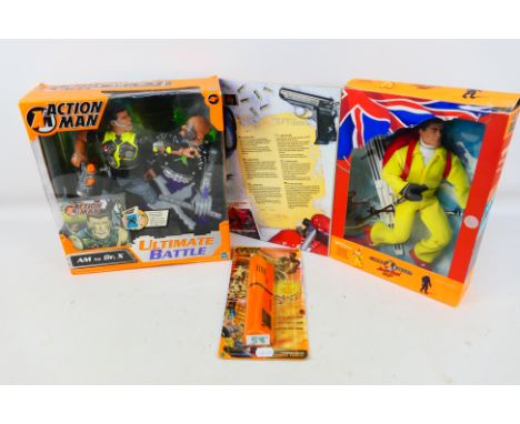 Action Man - Hasbro - Three boxed modern Action Man figures / accessories. Lot consists of a Limited Edition James Bond Actio