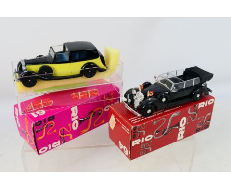 Rio -  A pair of 1/43 diecast vehicles to include #64 Mercedes personale di Hitler - 1942 and #61 hispano suiza 1932. Item ap