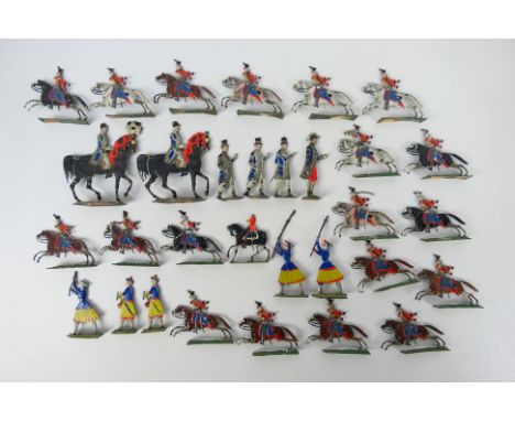 Heinrichsen - Unconfirmed Maker - A group 31 unboxed flat painted lead / tin military figures. The figures probably German in