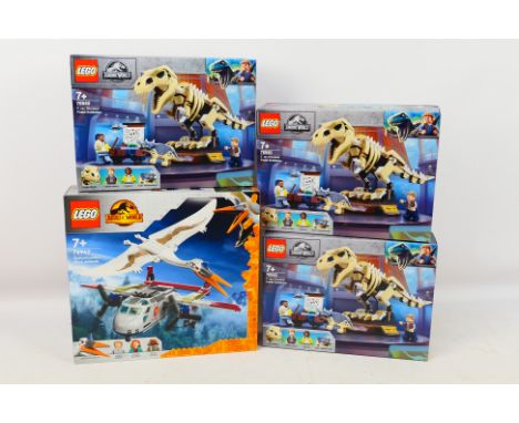 Lego - Four boxed factory sealed Lego 'Jurassic World' themed sets. Lot consists of #76947 Quetzalcoatlus Plane Ambush; toget