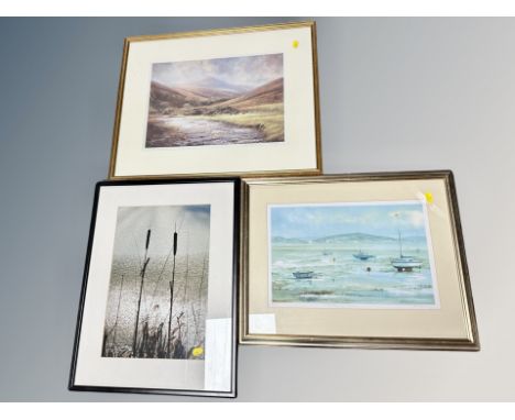 After Robert Turnbull : Langleeford, limited edition colour print, signed in pencil, 39 cm x 28 cm, together with two further