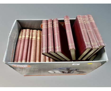 A group of 20th century volumes including The Second Great War, Cassell's Popular Educator, Gazetteer, First year of war in p