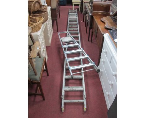 Aluminium Extending Ladders, together with Beldray step ladders (2).