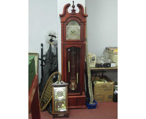 Late XX Century Longcase Clock, G. Wood &amp; Sons, thirty-one day movement, plus President wall clock. (2).