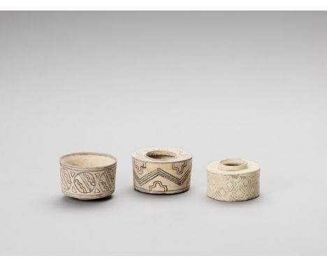  THREE KULLI CULTURE CERAMIC VESSELS  Indus Valley, Pakistan, probably Kulli culture (ca.2400-1900 BCE). The lot consist of 