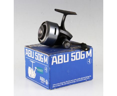 ABU 506M closed face reel - retaining most of the original finish - c/w spanner, service list, Instruction leaflet and mob. 