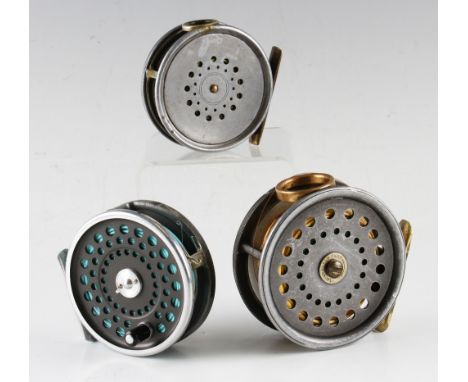 Collection of Hardy and Alex Martin salmon and trout alloy fly reels - all with faults (3) Hardy The Perfect 3 3/8" alloy fly