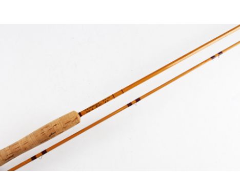 Fine J.K Wheeldon trout fly rod made in 1990 - 8ft 2pc split cane, line 6#, Heavy Richard Walker tapers (se Rod Building for 