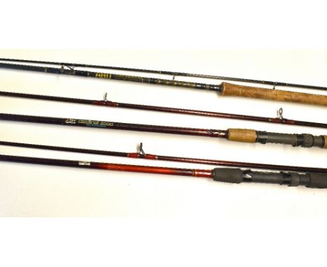 3x Abu Garcia Carbon Specimen-River-Ledger rods - Cardinal 2000 Atom 12ft 2pc graphite, fuji style guides, medium action up t