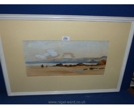 A framed and mounted Watercolour of a seascape, unsigned.