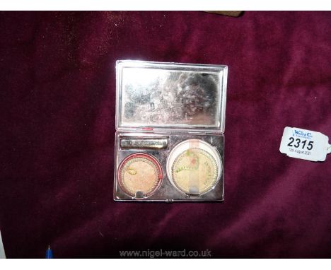 A vintage circa 1930 Houbigant compact in 'Dunbarry' design with original blusher, rouge and lipstick in original box.