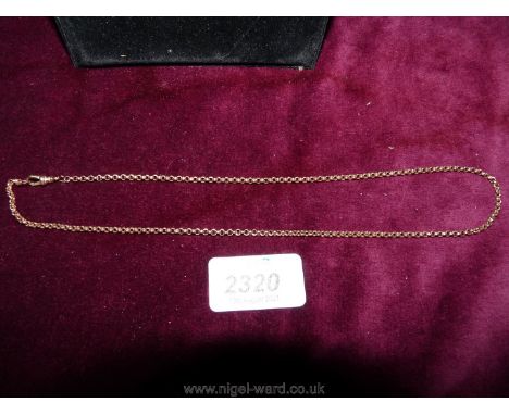 A 9k gold  barrel link chain