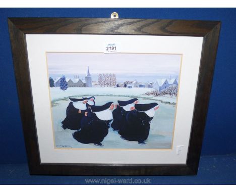 A framed Print entitled "Winter at the Convent" signed lower left M.M. Loxton