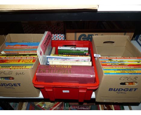Three boxes of annuals, etc; Batman, Eagle, The Victor, etc.