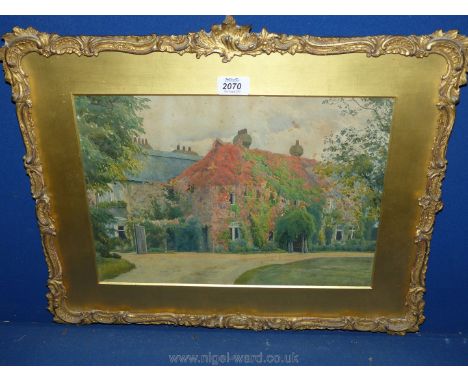 An ornate framed and mounted Watercolour of  country house, signed lower right W.F. Garden dated 1901.
