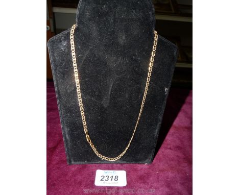 A 375 gold flat link necklace.