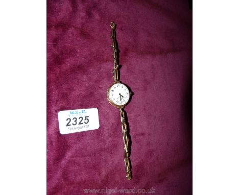 A 9ct gold ladies watch, Swiss made, (marked 375 in the back).