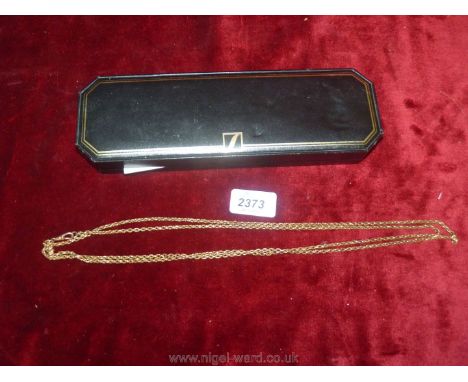 A gold plated link Chain, 56'' long