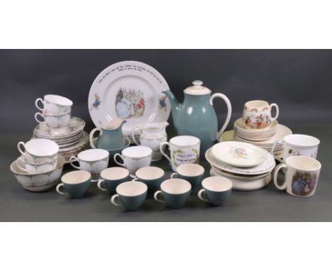 A Royal Doulton Desert Star coffee service, 25 pieces, Plant Tuscan 20 piece tea service, 10 pieces of Royal Worcester, Royal