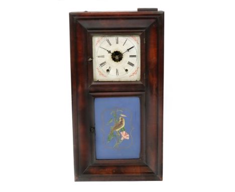 Ansonia Brass &amp; Copper Company; an American mahogany cased wall clock, second half 19th century, with painted enamel dial