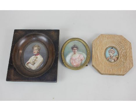 After Moritz M Daffinger, portrait miniature of L'aiglon (the eaglet) Duke of Reichstadt (son of Napoleon), together with an 