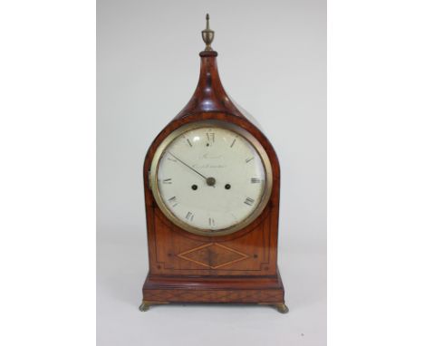 An early 19th century walnut bracket clock by Paul Philip Barrand, Cornhill, London, circa 1810, the 7 inch dial with Roman n