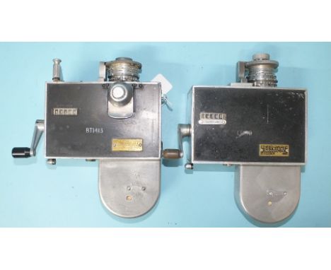 Two Setright ticket machines: Bristol Omnibus co. Ltd, 1961, no.BT1413 and Lancashire United Transport, 1967, no.LU18, (2).