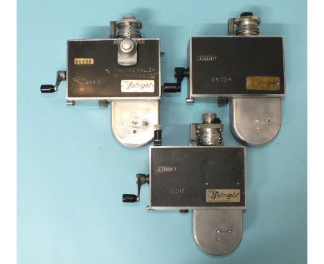 Three Setright ticket machines, 1970's: Thames Valley Traction, no.694G, Great Yarmouth Transport Ltd, no.GY254 and W Gash & 