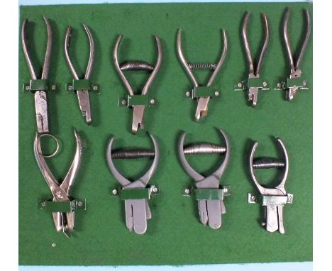 Ten various ticket punches by Wynn & Timmins, "Renoviate" (2), the rest unmarked.