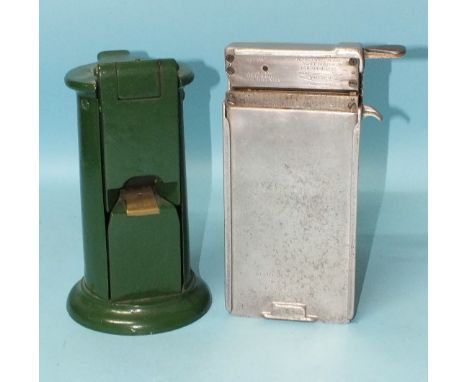 An Alfred Williamson Willebrew ticket machine and a cast iron cylindrical ticket machine, (2).