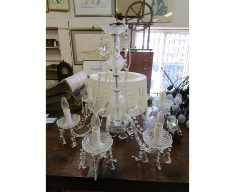 A glass and acrylic fine branch chandelier with drops spreadLocation: RAF 