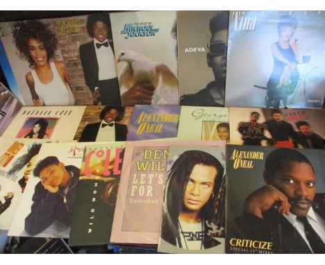 A collection of 151 vinyl LP's and 12" records to include soul artists, Michael Jackson, Tina Turner, Kid Creole, Alexander O