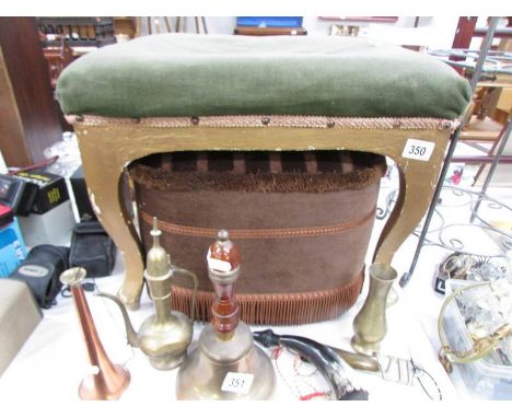 A stool and a pouffe