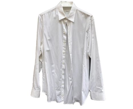 A quantity of ten white gents shirts to include Emporio Armani, Giorgio Armani, Collezioni Armani, Flannels, an Armani dress 