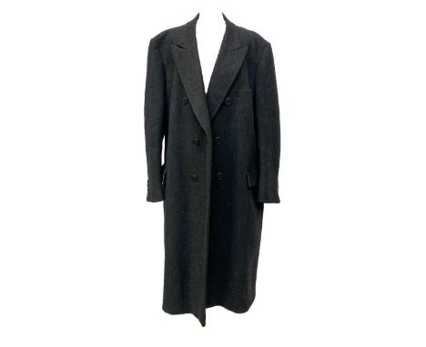 A charcoal grey wool double breasted overcoat, tailored by Couch &amp; Hoskin Ltd, London EC3, circa 1993, 50" chest, 44" lon