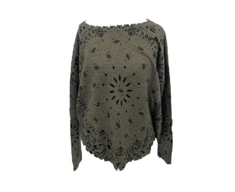 A Kujten cashmere jumper with paisley print, US size 2